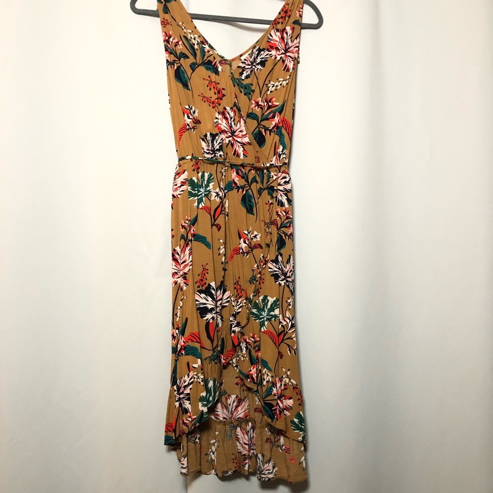 Orange flower pattern dress